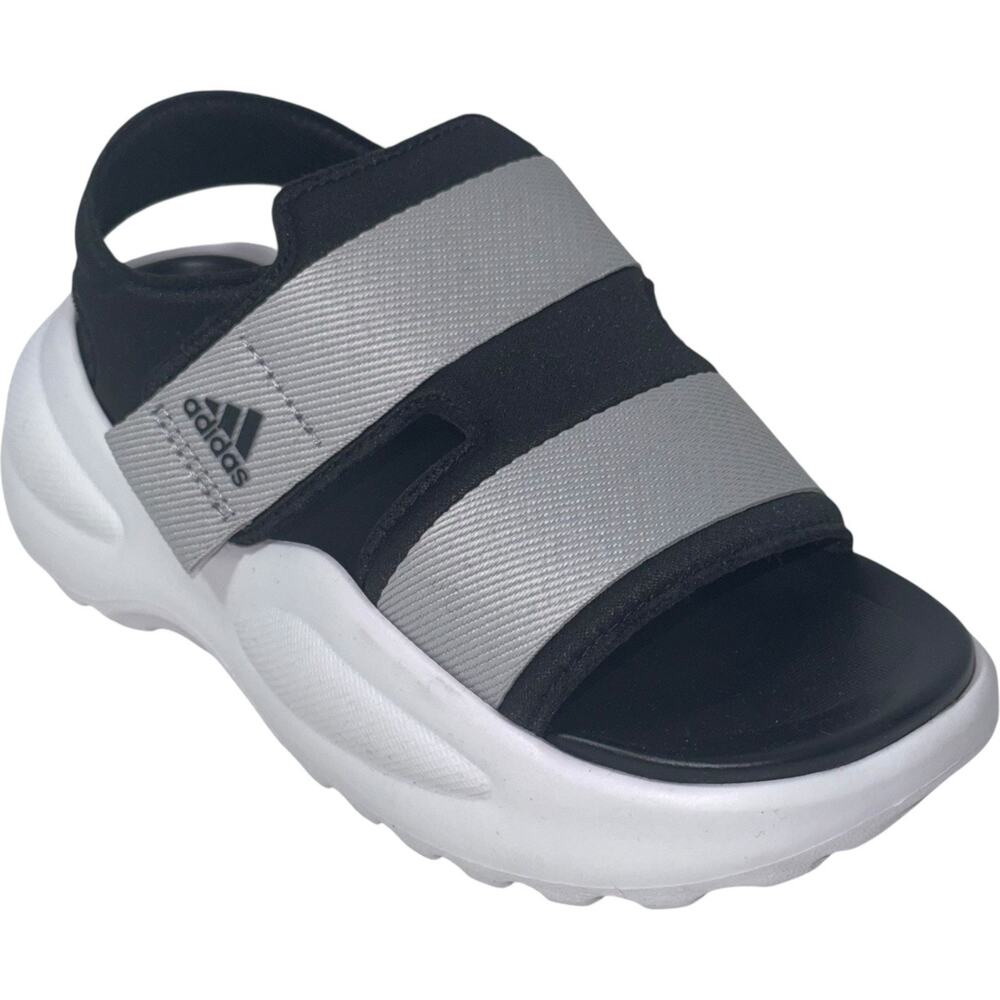 Adidas Mehana Kids Adjustable Sandals Grey ,Black White Unisex SZ/11 Y